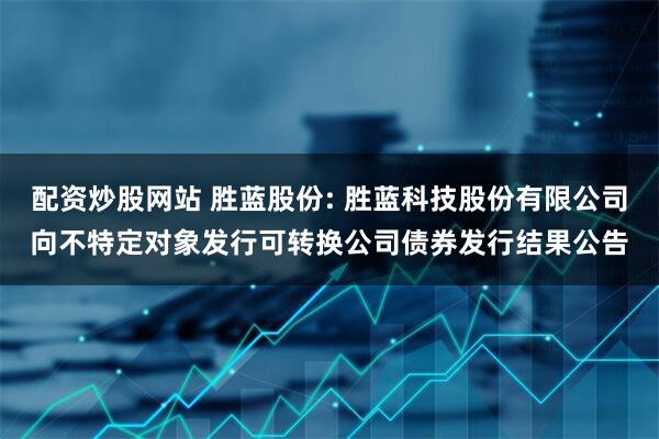 配资炒股网站 胜蓝股份: 胜蓝科技股份有限公司向不特定对象发行可转换公司债券发行结果公告