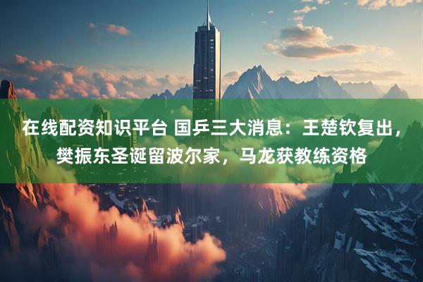 在线配资知识平台 国乒三大消息：王楚钦复出，樊振东圣诞留波尔家，马龙获教练资格